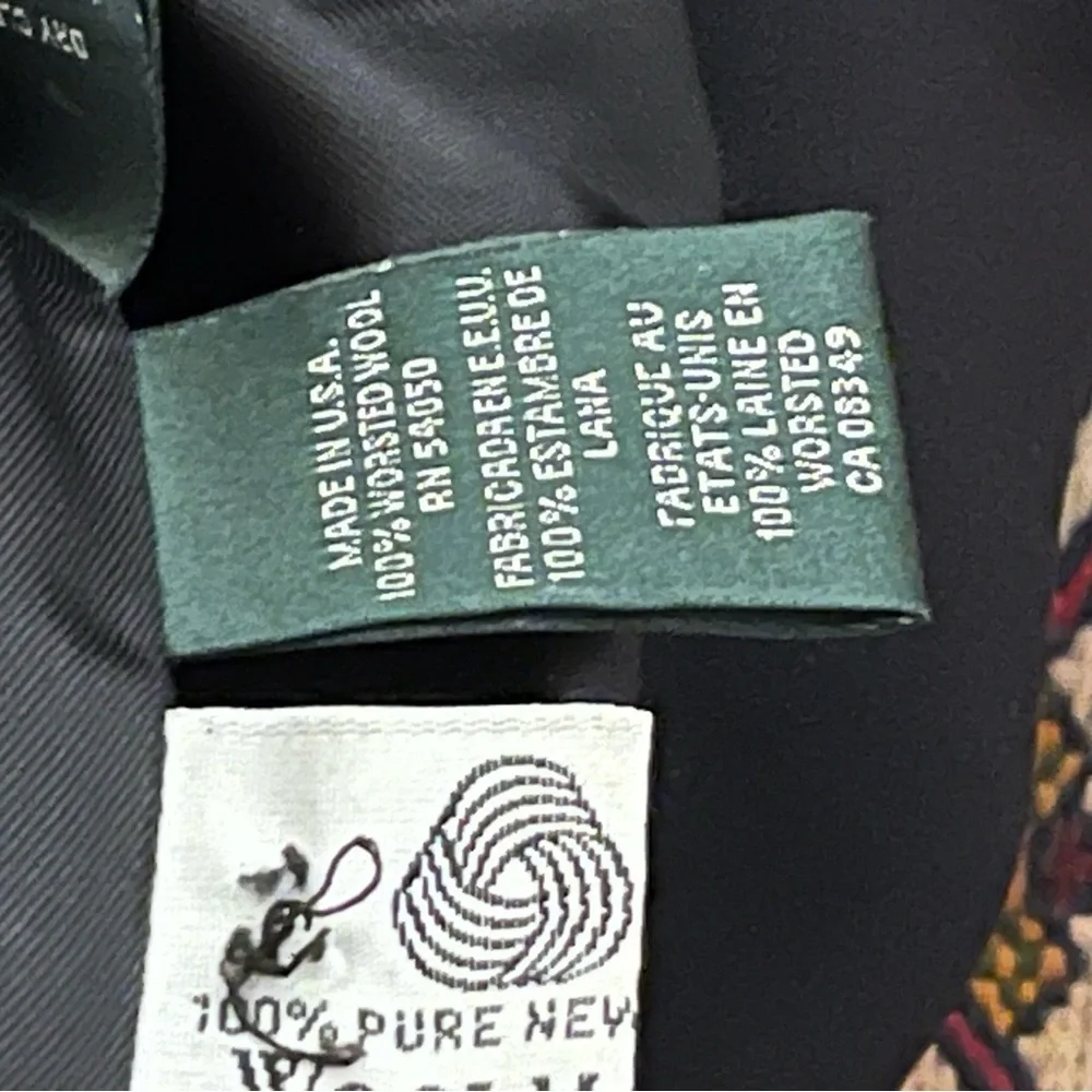 Vintage 100% Wool USA Made Ralph Lauren Double Breasted Crested Blazer Jacket 6 - Picture 11 of 14